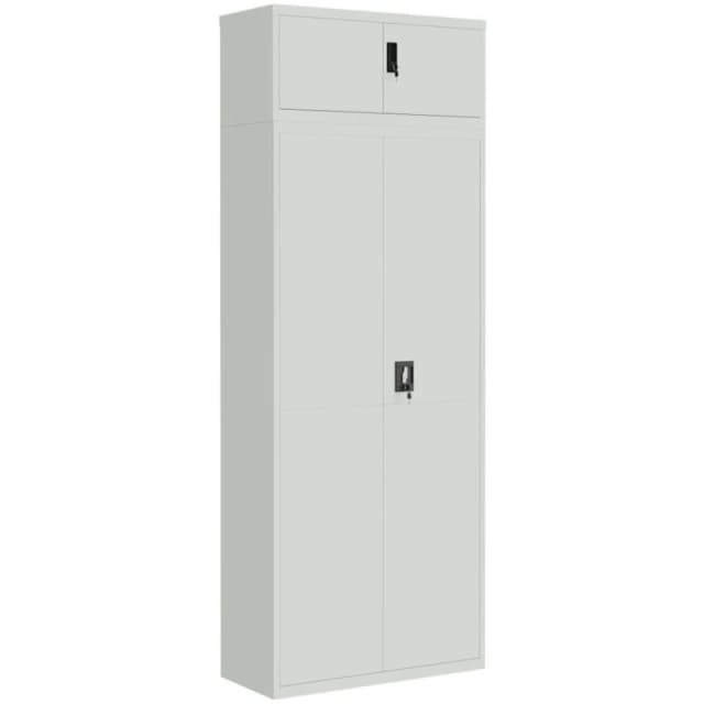 Vidaxl File Cabinet Light Grey 90X40X240 Cm Steel, Grey 3188321