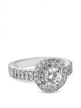 Jon Richard Silver Double Halo Cocktail Ring