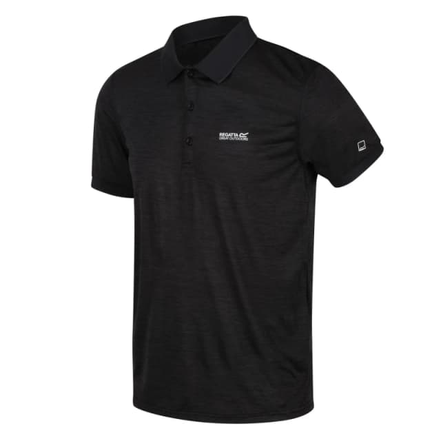 Regatta Mens Remex II Quick Drying Wicking Polo Shirt 5XL- Chest 55-57' (140-145cm) Black RMT186-800-5XL