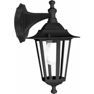 Loops - IP44 Outdoor Wall Light Black Aluminium Lantern 1 x 60W E27 Bulb Porch Lamp