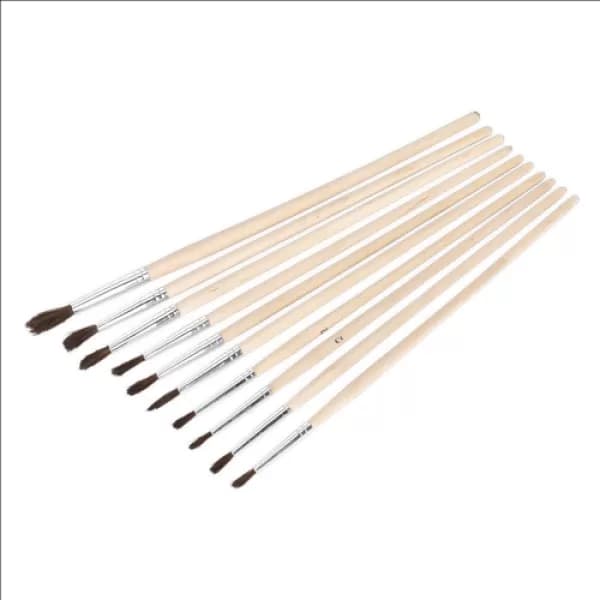Sealey PB2 Touch-Up Paint Brush 10pc Wooden Handle