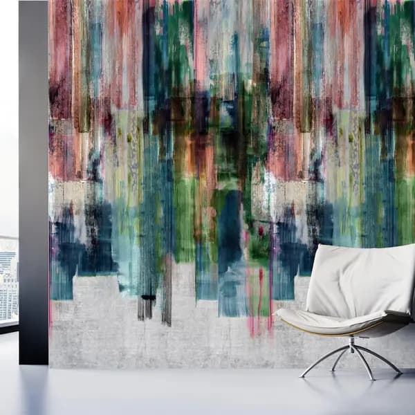 Grandeco Painted Digital Stripes 3 lane repeatable mural 2.8 x 1.59m Grey