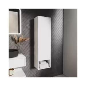 White Wall Mounted Tall Bathroom Cabinet 350mm - Lugo