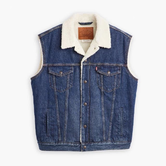 Levis Mens Sleeveless Sherpa Jacket Oahe Tides Shrp male S