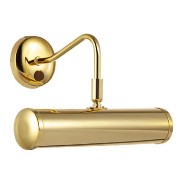 Happy Homewares Classic Traditional Picture Wall Light In Polished Gold With Switch Button