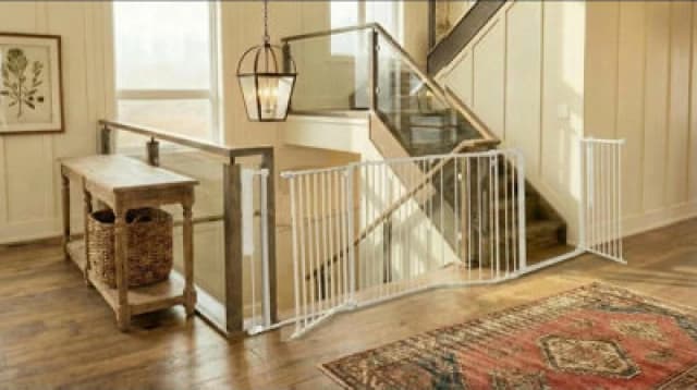 Safetots Two Door Multi Panel Solution For Up And Down Staircases, White, 370Cm Of Length, Includes 2 Door Opening Panels