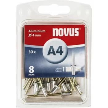 Novus 045-0024 Blind rivet (Ø x L) 4mm x 8mm Aluminium Aluminium 30 pc(s)