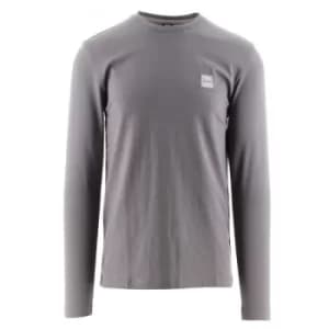 BOSS Grey Long Sleeved Organic Cotton Tacks 1 T-Shirt