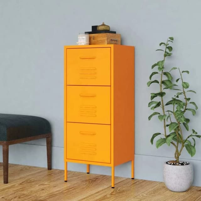 VIDAXL Storage Cabinet Mustard Yellow 42.5x35x101.5cm Steel Vidaxl 8720286564943