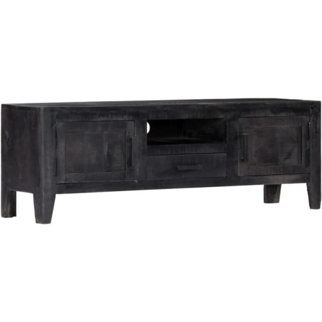 VIDAXL TV Cabinet Black 118x30x40cm Solid Mango Wood Vidaxl 8719883559476