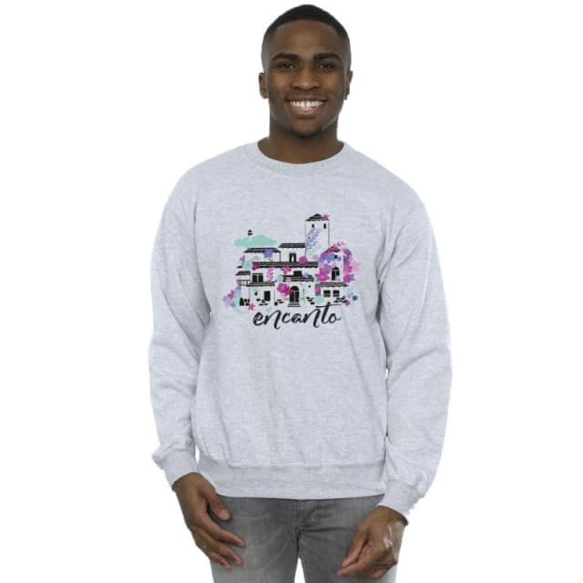 Disney Men Encanto Casita Sweatshirt in Grey Size: Small Grey S Male 5063153611665