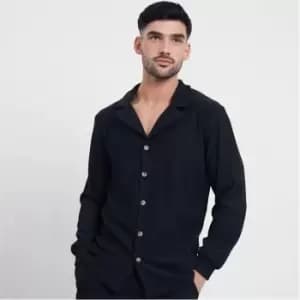 I Saw It First Rib Long Sleeve Shirt - Black