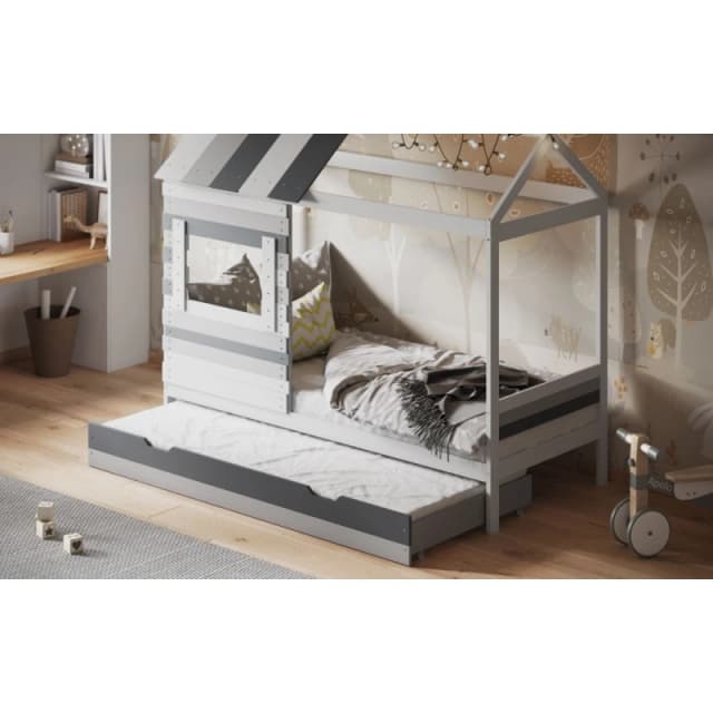 Flair Woodland House Bed with Trundle White