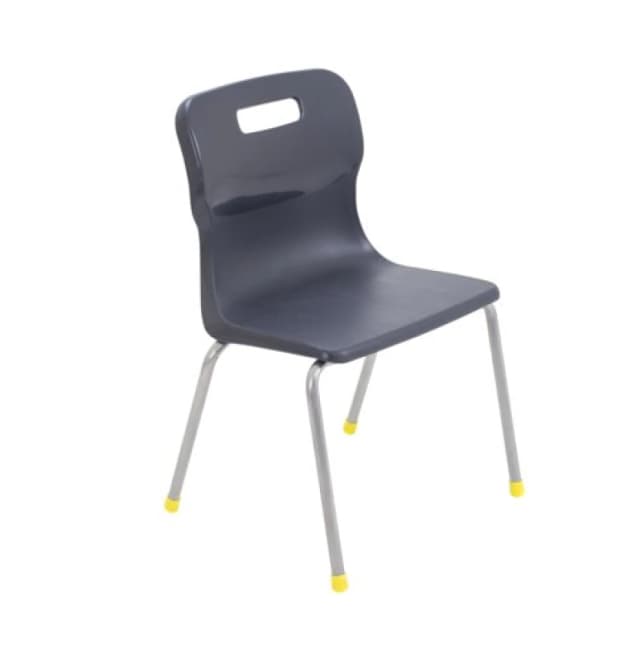 Titan 4 Leg School Chair Size 3 - Charcoal - 350mm Seat Height - Charcoal
