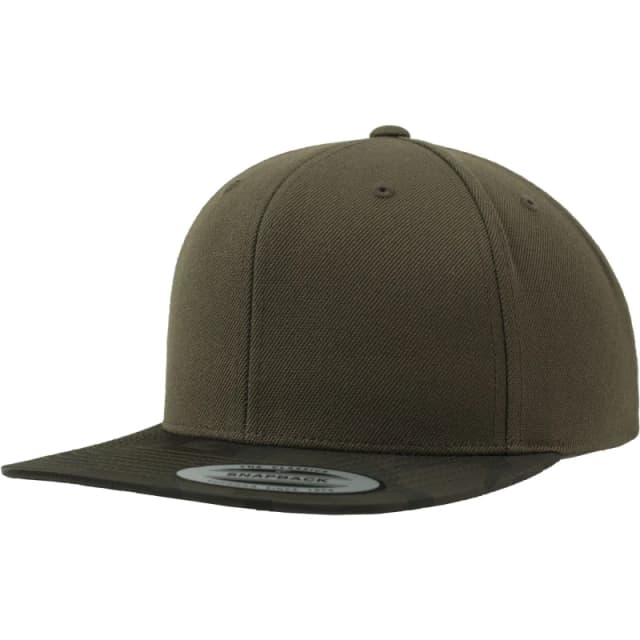 Flexfit Flexfit Camo Visor Snapback Cap in Olive Olive One Size Unisex 5057080689637