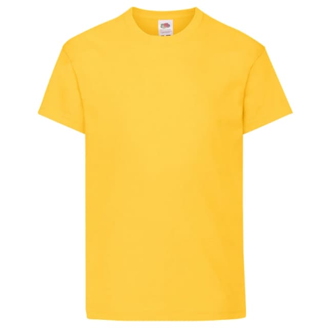 Fruit of the Loom Original Short Sleeve T-Shirt in Yellow Size: 12-13 Years Yellow Unisex 12-13 Years