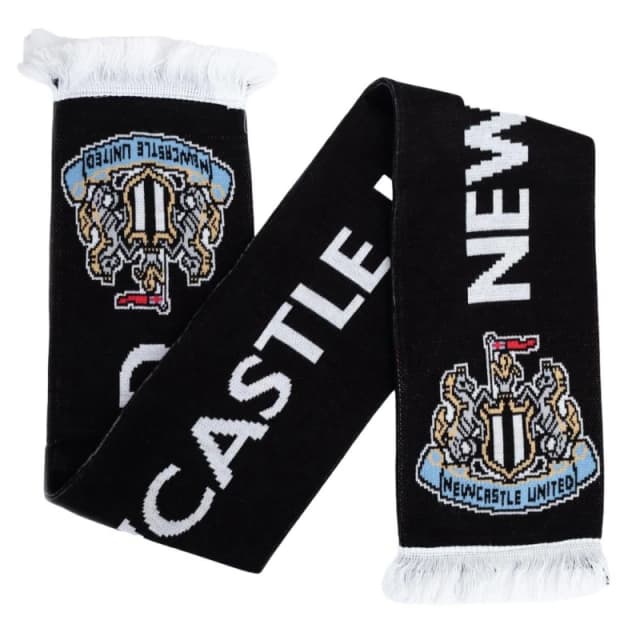 Newcastle United FC Mens Crest Scarf in Black Male One Size