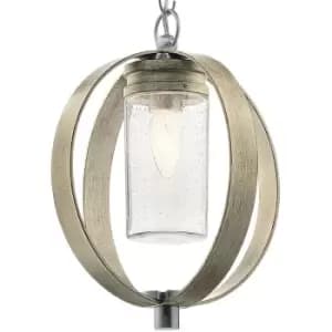 Elstead Kichler Grand Bank Outdoor Pendant Ceiling Light Distressed Antique Grey, IP44