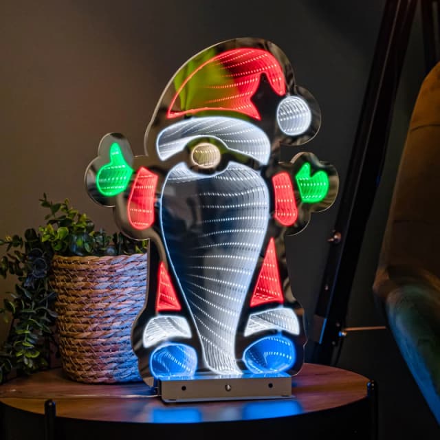 40cm Infinity Christmas Santa with Metal Base and Multi-Coloured LEDs