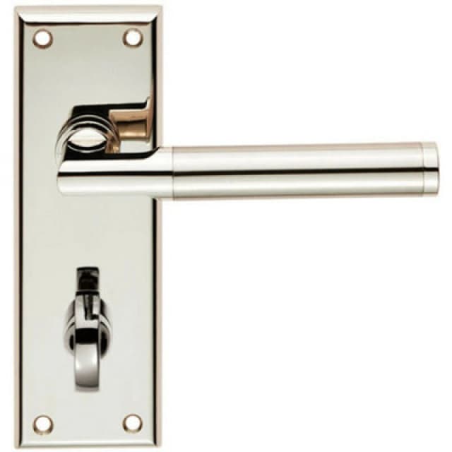 Loops Round Bar Section Lever on Bathroom Backplate 150 x 50mm Polished Satin Nickel Metallics