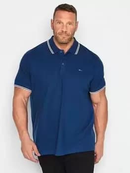 BadRhino Tipped Polo - Blue Size 7-8Xl, Men