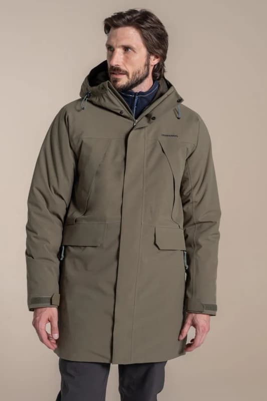 Craghoppers Craghoppers Men Grisedale Hooded Waterproof Breathable Padded Insulated Jacket in Dark Green Size: Small Dark Green S Male 5063260129732