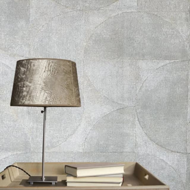 Galerie Perfecto 2 White Rustic Circle Textured Wallpaper
