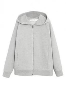 Mango Boys Zip Through Hooded Top - Grey