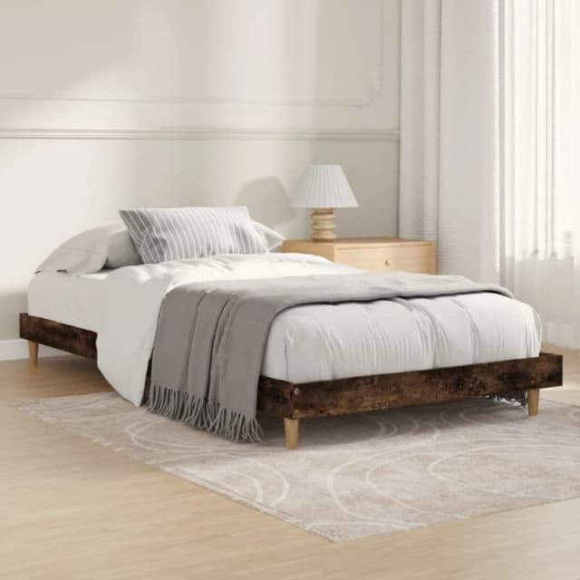VIDAXL Bed Frame without Mattress Smoked Oak 90x190cm Single Engineered Wood Vidaxl 8720845795832
