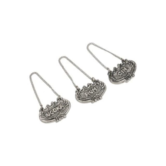 BarCraft BarCraft Antique Finish Decanter Collars, Set of Three, Gift Boxed in Silver Silver One Size Unisex 5057982061432