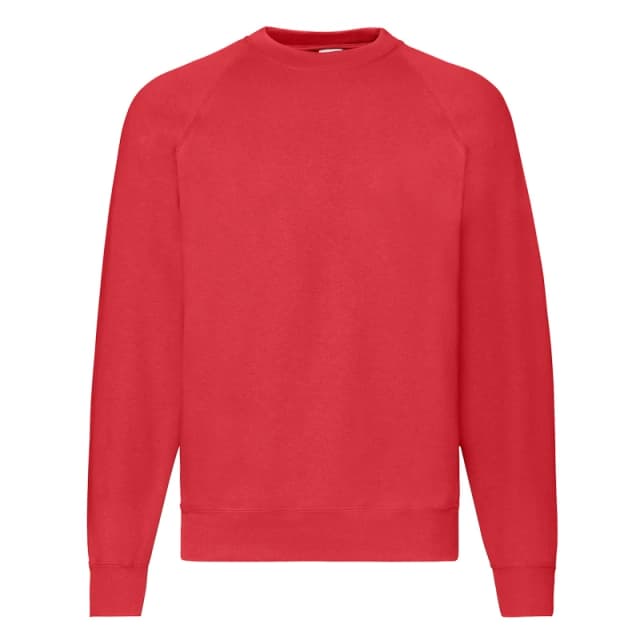 Fruit Of The Loom Fruit of the Loom Men Classic 80 20 Raglan Sweatshirt in Red Size: Small Red S Male 5063470709038