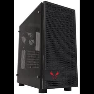Riotoro CR500 Gaming Case with Window ATX No PSU Tempered Glass 2 x 12cm Fans Black
