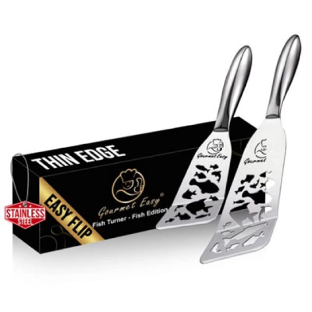 Gourmet Easy Set Of 2 Funky Fish Stainless Steel Spatula - Silver