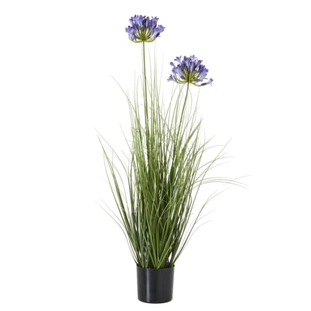 Hill Interiors Agapanthus Artificial Potted Plant in Light Blue Light Blue Unisex