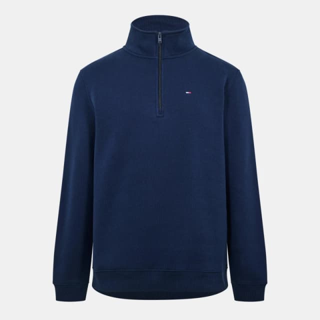 Tommy Jeans Mens Flag 1/4 Zip Fleece Dark Navy C1G male S