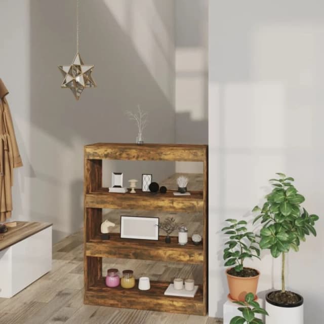 VIDAXL Book Cabinet/Room Divider Smoked Oak 80x30x103cm Engineered wood Vidaxl 8720286844489