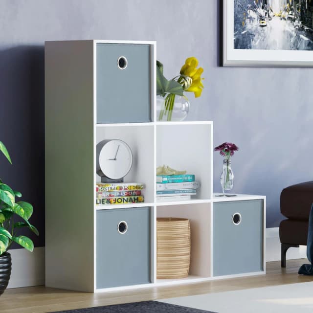 Lassic 6 Cube Storage Unit (W) + Set of 3 Storage Cubes Grey unisex 6 Unit