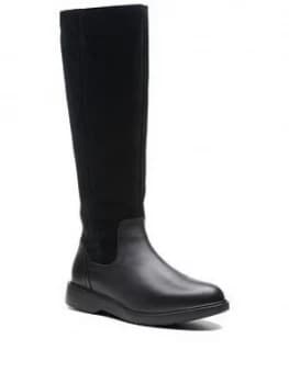Clarks Unstructured Un Elda Knee High Boot - Black