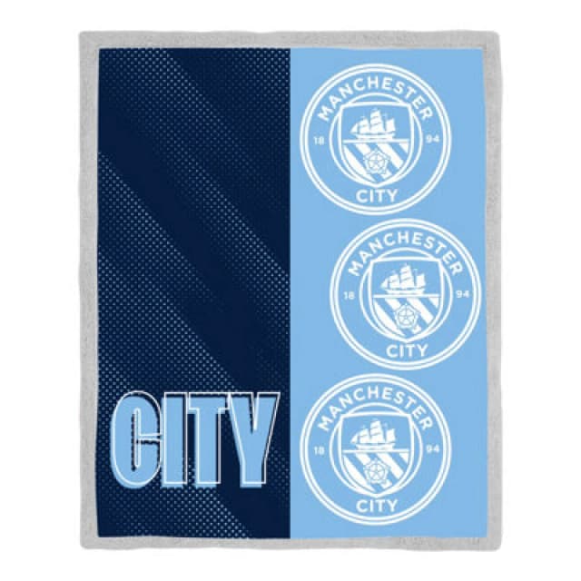 MAN CITY Manchester City Fc Tackle Sherpa Fleece Blanket
