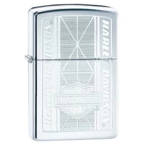 Zippo Harley Davidson Diagonal Design Chrome Regular Windproof Lighter