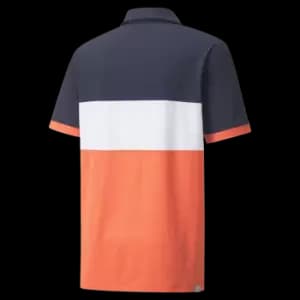 Puma 2022 Cloudspun Highway Polo Navy Blazer/Hot Coral - L