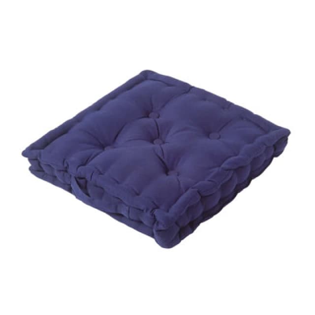 Homescapes Plain Cotton Floor Cushion Navy