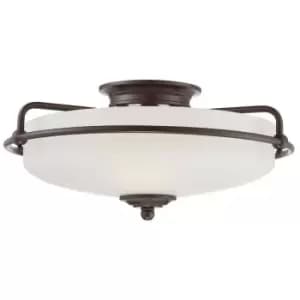 Elstead Quoizel Griffin Bowl Semi Flush Ceiling Light Palladian Bronze