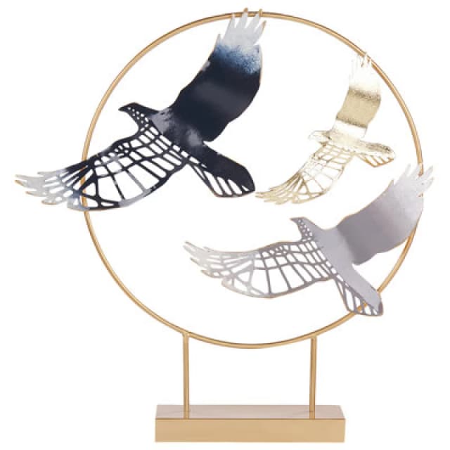 Beliani Figurine Bird Samarium Metal Gold