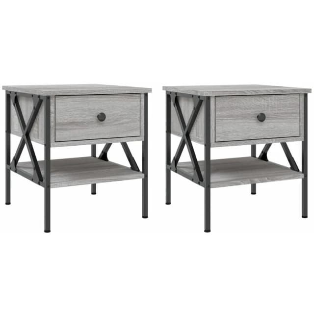VIDAXL Bedside Tables 2 pcs Grey Sonoma 40x42x45cm Engineered Wood Vidaxl 8720845939199