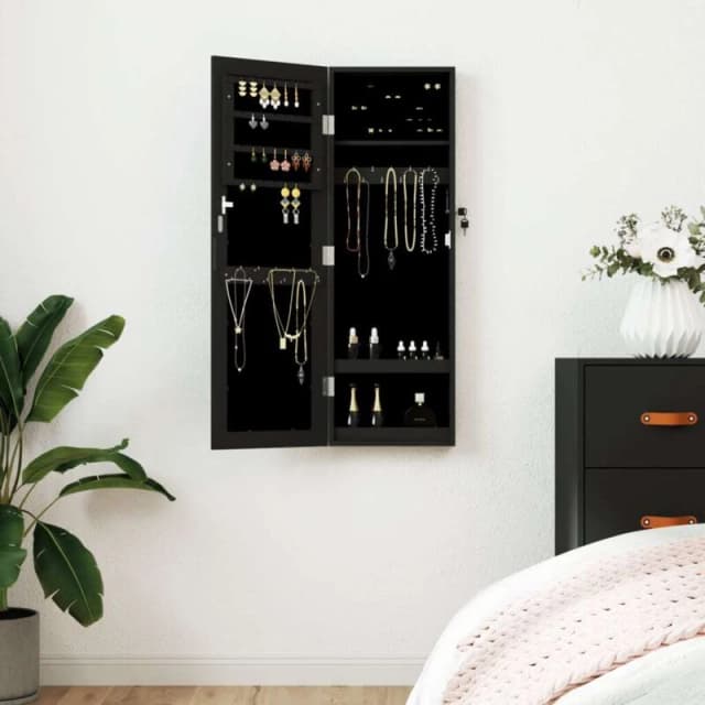 VIDAXL Vidaxl - Mirror Jewellery Cabinet Wall Mounted Black 30x8.5x90cm 8720845811181
