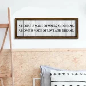 KZM361 Brown White Black Decorative Framed MDF Painting