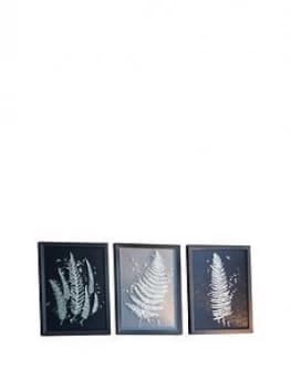 Gallery Gold Ferns Framed Wall Art ; Set Of 3