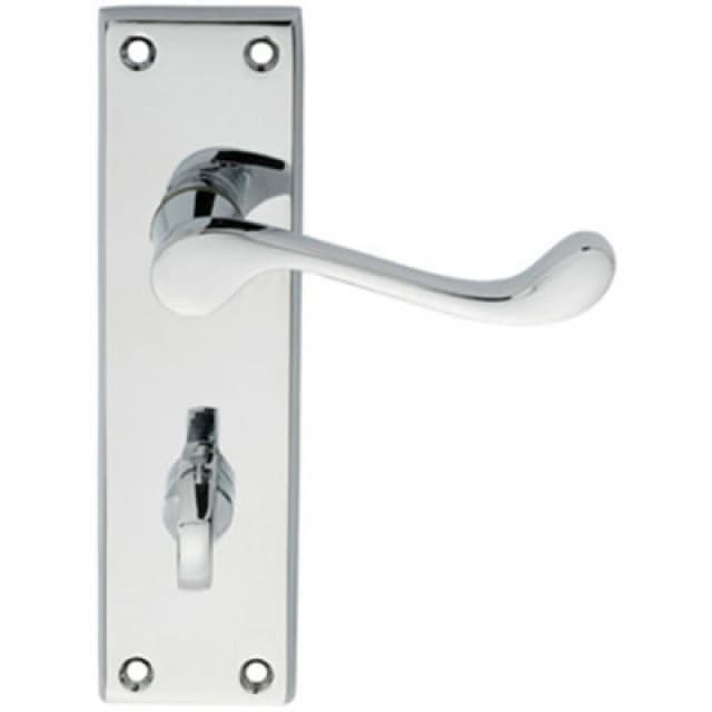 Loops PAIR Victorian Scroll Lever on Bathroom Backplate 150 x 43mm Polished Chrome Multi