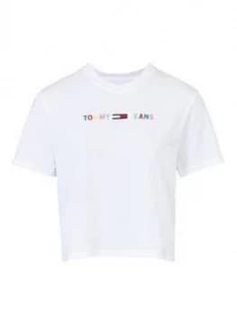 Tommy Jeans Coloured Linear T-Shirt - White